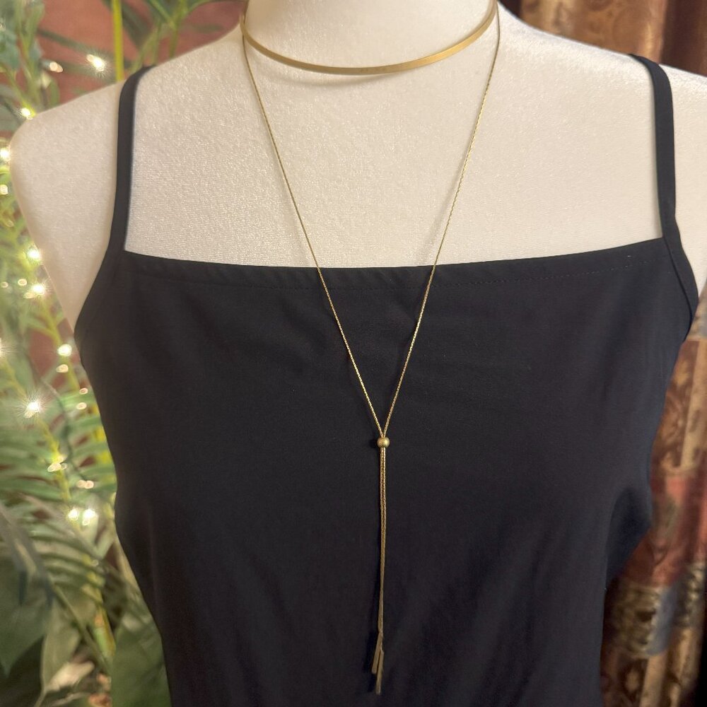 Gold Plated Choker with Adjustible Y Necklace